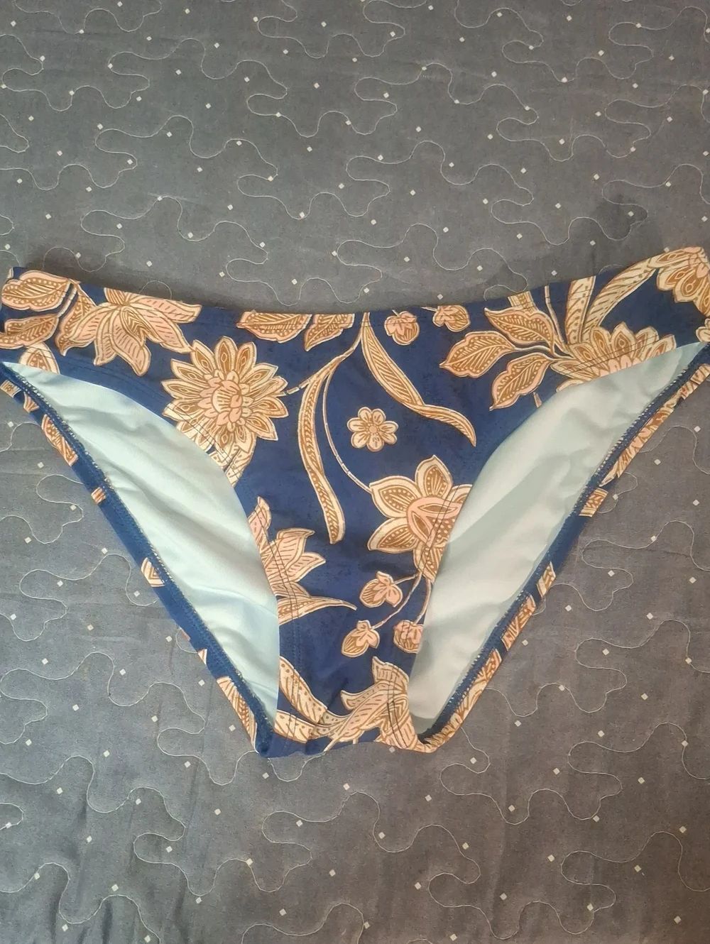 Navy Floral Bikini Bottoms Size Small